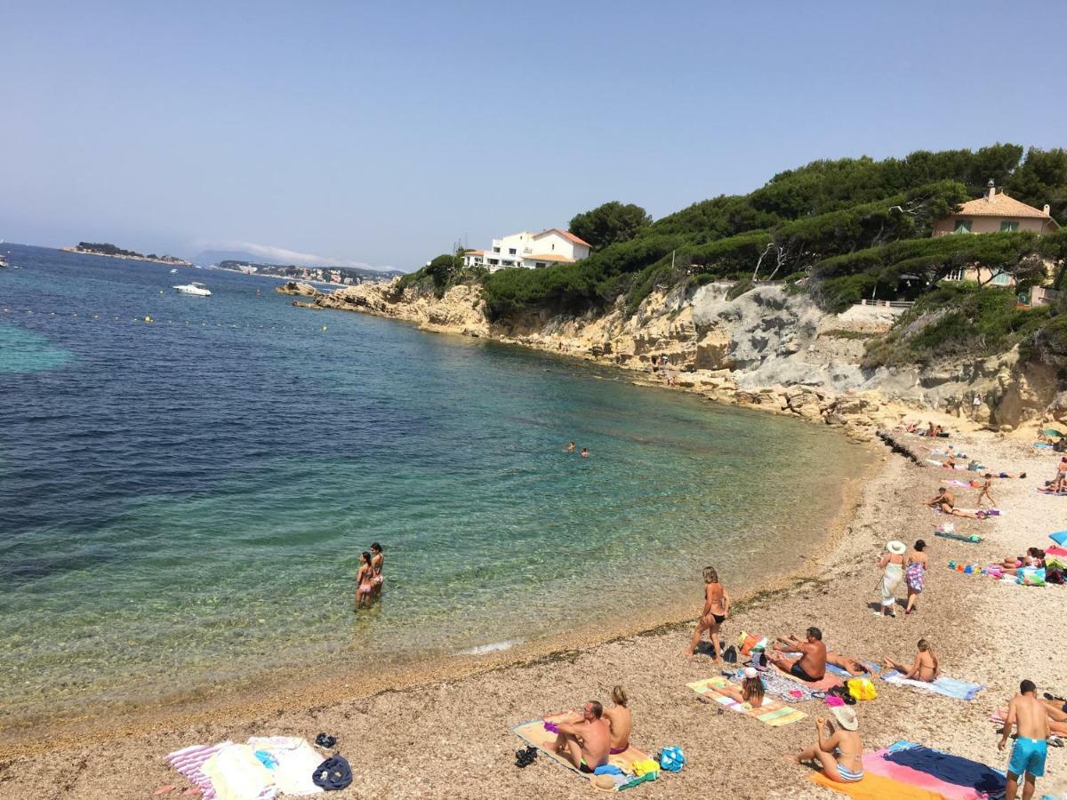 T2 Rez De Jardin 300M Plage De Beaucours Sanary Sur Mer Eksteriør bilde